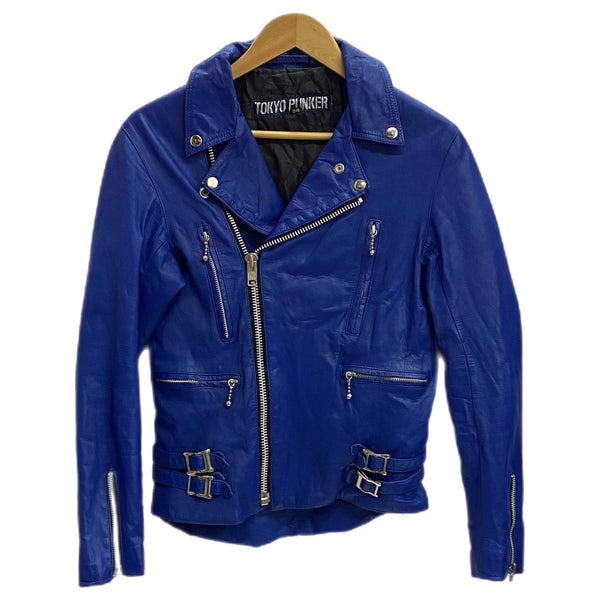 トーキョーパンカー TOKYO PUNKER ダブルライダース ジャケット ブルー 34サイズ 201MT-4237