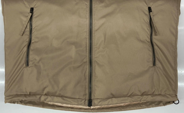 タイオン TAION GLOSTER別注 MILITALY LEVEL7 JACKET ミリタリー レベル ジャケット ダブルジップ ダウン アウター 薄茶 ジャケット 無地 ベージュ Lサイズ 104MT-1863