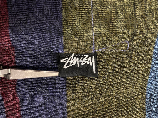 ステューシー STUSSY 80s Vintage ヴィンテージ USA製 半袖カットソー ポケット ボーダー Tシャツ マルチカラー Mサイズ 101MT-2896