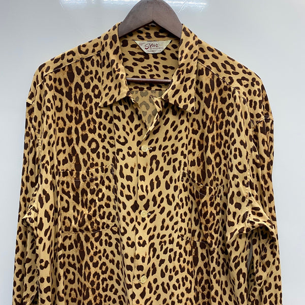 【曜日割引対象外】 スターオブハリウッド STAR OF HOLLYWOOD 長袖 レーヨン オープンカラーシャツ SH29489 長袖シャツ ブラウン XXLサイズ 201MT-4476 VB