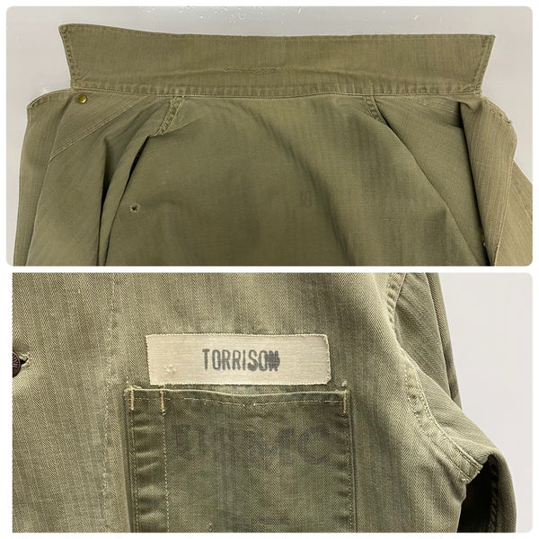【曜日割引対象外】 ヴィンテージ vintage 40's U.S.M.C P-41 マリンコープ 海兵隊 へリンボーツイル ジャケット カーキ 201MT-3547 VB