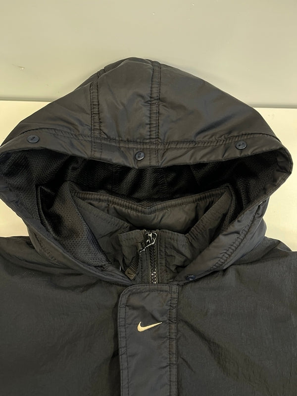 ナイキ NIKE 90s ~ 00s ヴィンテージ Vintage 白タグ 中綿ジャケット 黒 フード L(14-16) ジャケット ブラック Lサイズ 101MT-5380