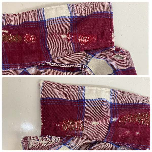 【曜日割引対象外】 ヴィンテージ vintage ~60's MEN OF THE WEST レーヨン チェックシャツ 長袖シャツ レッド 201MT-4702 VB