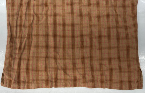 ラルフローレン RalphLauren 90s LINEN S/S OPEN COLLAR SHIRT リネン オープン カラー シャツ 半袖 開襟 茶 HS-RL-YM-0852 半袖シャツ チェック ブラウン Lサイズ 104MT-1505