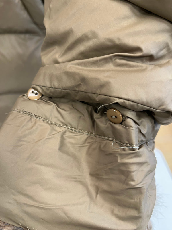 ビームス BEAMS HEART  ノーカラーダウンコート ファー ジャケット ベージュ サイズ0 101LT-220