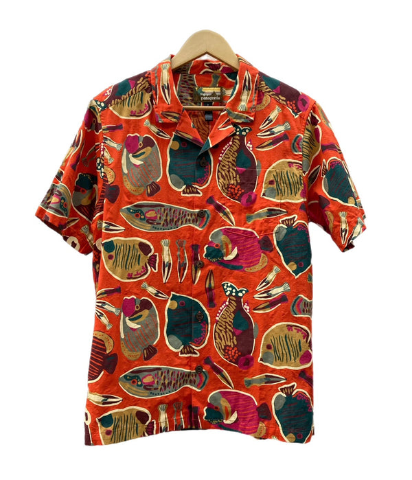 パタゴニア Patagonia Tidal Threads Camp Shirt タイダル スレッズ キャンプ シャツ アロハ 開襟 オープンカラー 魚柄 52567SP25 半袖シャツ 総柄 オレンジ Sサイズ 104MT-1951