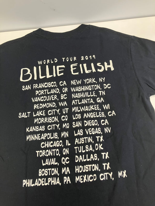 US US古着 Billie Eilish ビリー・アイリッシュ When We All Fall Asleep, Where Do We Go? オフィシャル Tシャツ ブラック Sサイズ 101MT-4692