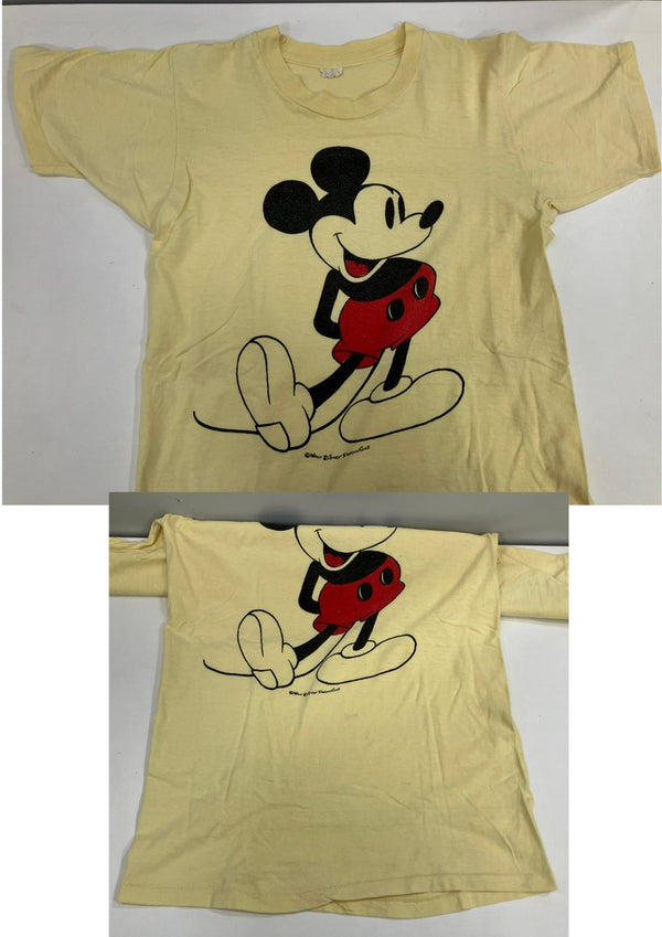 ヴィンテージ vintage 70's 80's 70s 80s TROPIX TOGS WALT Disney Mickey Mouse ディズニー ミッキーマウス 染み込み Tシャツ イエロー Sサイズ 101MT-3481