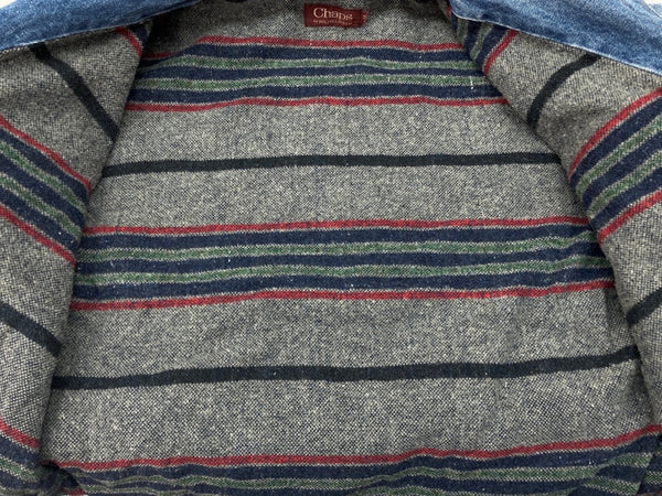 チャップス CHAPS 70s 80s DENIM JACKET デニム ジャケット 裏地ブランケット ボタン Gジャン アウター インディゴ Ralph Lauren 青 ジャケット 無地 ブルー Mサイズ 104MT-2068