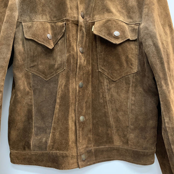 【曜日割引対象外】 リーバイス Levi's 60's 3rd suede leather trucker jacket オーストラリア製 ジャケット ブラウン 36サイズ 201MT-3341 VB