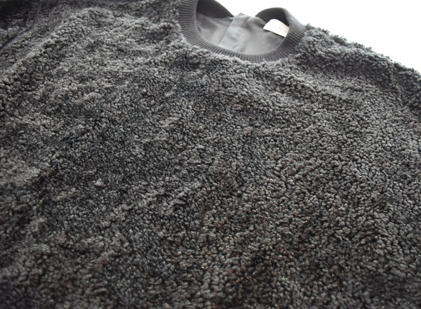 モンクレール MONCLER GENIUS 4 ジーニアス HYKE TEDDY フェイクファー ロゴパッチ プルオーバースウェット C-SCOM-21-13918 4 ジャケット ブラック Lサイズ 103MT-3381