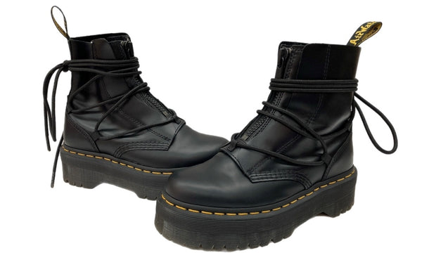 ドクターマーチン Dr.Martens JARRICK II フロントジップ ファスナー レースアップ 厚底 レザー MADE IN VIETNAM ベトナム製 BLACK 黒 AW006 KV09X レディース靴 ブーツ その他 ブラック EU37 104S-920
