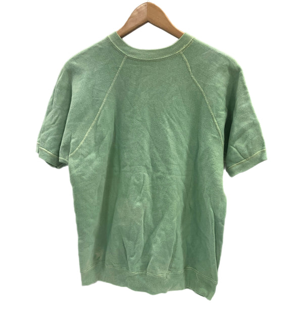 ヴィンテージ vintage 50's～60's 50～60年代 染み込みプリント ラグラン 4本針 フラットシーマ 半袖スウェット - スウェット グリーン 101MT-4962