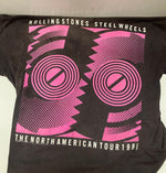 バンドTシャツ BAND-T 80s 80's The Rolling Stones Steel Wheels The North American TOUR 1989 Tee ローリングストーンズ XL Tシャツ プリント ブラック LLサイズ 101MT-2483
