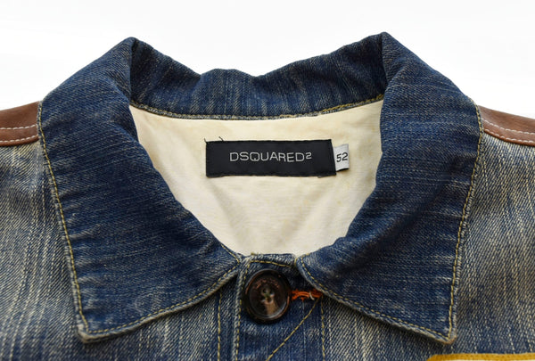 ディースクエアード DSQUARED2 ロゴ 袖切り替え デニムジャケット 青 72BN020  52 ジャケット ブルー 103MT-1519