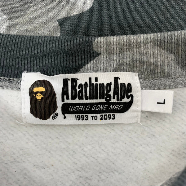 アベイシングエイプ A BATHING APE Camo Ape Head Crewneck Sweatshirt 001SWK801005M スウェット グレー Lサイズ 201MT-4795
