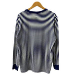シュプリーム SUPREME 15aw Supreme Striped Logo L/S Top ロンT ネイビー Mサイズ 201MT-4329