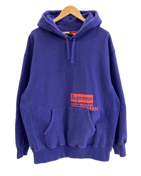 シュプリーム SUPREME COMME des GARCONS コム デ ギャルソン JUNYA WATANABE  col Royal ロイヤル フーディ パーカー ロゴ  パーカ パープル Lサイズ 101MT-3973