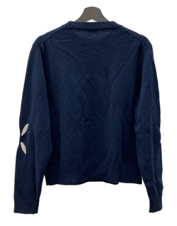 ステファンクック STEFAN COOKE SLASHED SWEATER スラッシュド セーター ニット カッティング 薄手 紺 セーター 無地 ネイビー Mサイズ 104MT-2290