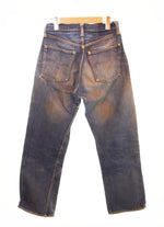 リーバイス LEVI'S 501xx 1947 VINTAGE ヴィンテージ デニム 40年代 40's 40s  トップボタン刻印なし 隠しリベット 片面タブ センターセット LEATHER PATCH 革パッチ デニム ブルー 103MB-325