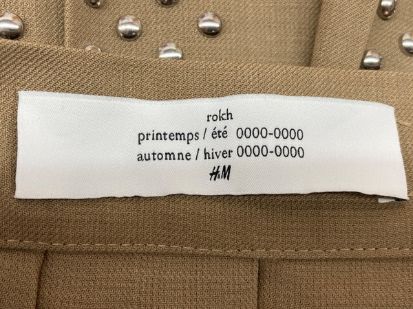 エイチアンドエム H&M × ロク rokh コラボ Wool-Blend Studded Skirt ウール ブレンド スタッズ プリーツ Y2K パンク BEIGE SIZE36 スカート 総柄 ベージュ 104LB-49