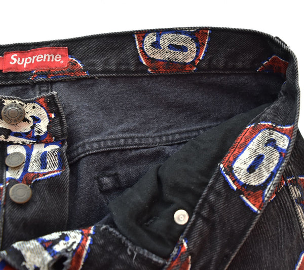 シュプリーム Supreme 17SS 666 denim jeans pants デニムペインター パンツ 黒 デニム ブラック 32 103MB-363