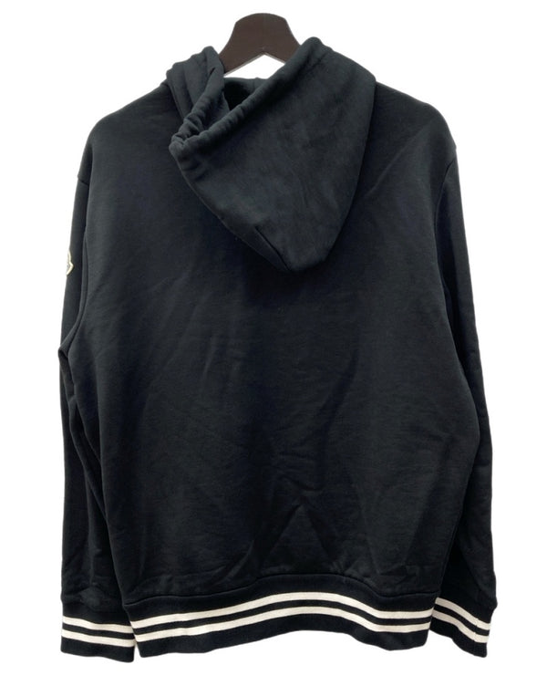 モンクレール MONCLER 22AW ZIP UP CARDIGAN ジップアップ カーディガン フーディ パーカー ロゴ ワッペン 黒 H20918G00048 809KR パーカ ワンポイント ブラック Mサイズ 104MT-2320