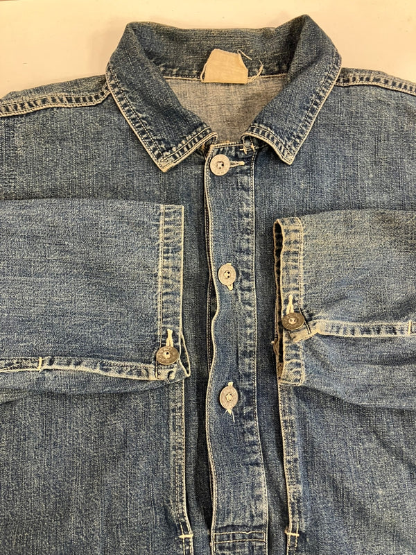 バズリクソンズ BUZZ RICKSON'S U.S. ARMY DENIM PULLOVER JACKET アーミー デニム プルオーバージャケット - 長袖シャツ ブルー 101MT-4306