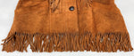 ヴィンテージ vintage MS.PIONEER USA製 70's~90’s GENUINE LEATHER 本革 スウェード ウエスタン フリンジ テーラード フロントボタン BROWN 茶色 ジャケット ブラウン SIZE8 104LT-198