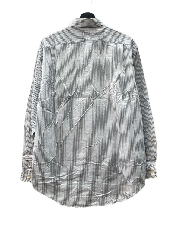 ダブルアールエル RRL 90s 90年代 三ツ星タグ STRIPE SHIRT 片ポケ ポケット  長袖シャツ ストライプ ホワイト 104MT-2062