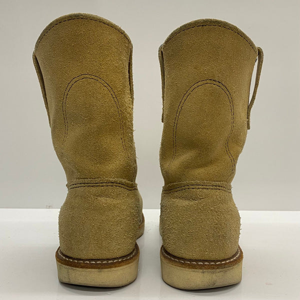 【曜日割引対象外】 レッドウィング RED WING ペコスブーツ スエード USA製 8168 メンズ靴 ブーツ ペコスタイプ ベージュ 25cmサイズ 201-shoes1520 VB