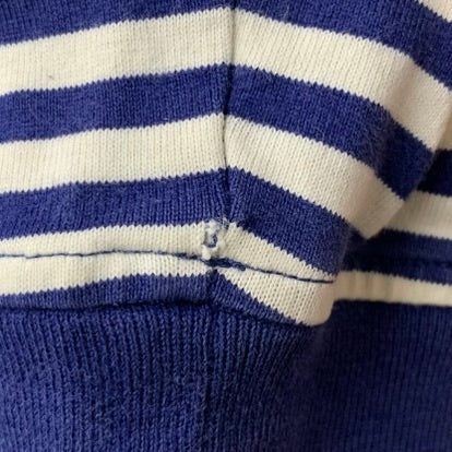 シュプリーム SUPREME 15aw Supreme Striped Logo L/S Top ロンT ネイビー Mサイズ 201MT-4329