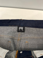 リベンジ REVENGE デニムパンツ インディゴ 刺繍ロゴ y2k 青 デニム ブルー Sサイズ 101MB-758