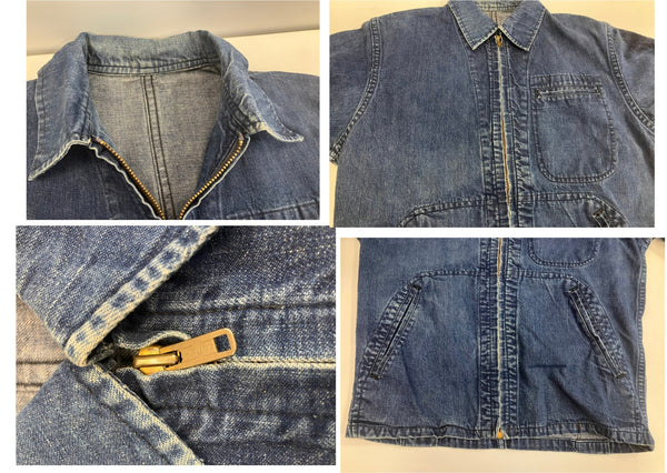 ヴィンテージ vintage 60's 60年代 CONE DENIM デニムジャケット ワークジャケット ブルゾン TALON ZIPPER 耳付き ジャケット ブルー 101MT-4790