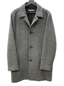 シュプリーム SUPREME 13AW Loro Piana Wool Trench ロロピアーナ ウール トレンチ ステンカラー テーラード フロントボタン 千鳥柄 GRAY グレー系 灰色  コート 総柄 グレー Lサイズ 104MT-1848