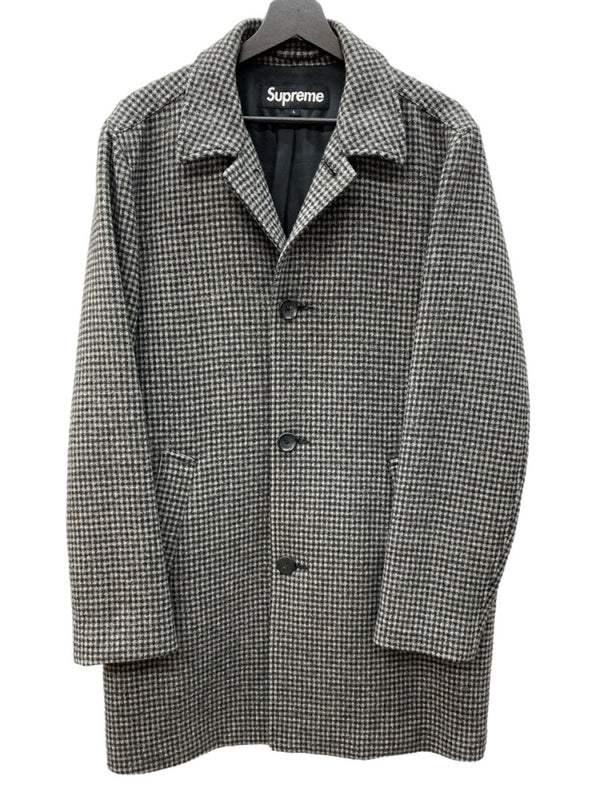 シュプリーム SUPREME 13AW Loro Piana Wool Trench ロロピアーナ ウール トレンチ ステンカラー テーラード フロントボタン 千鳥柄 GRAY グレー系 灰色  コート 総柄 グレー Lサイズ 104MT-1848
