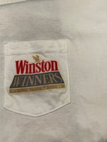 ヴィンテージ vintage 90's 90年代 DELTA  Winston WINNERS CLUB ウィンストン 企業モノ アートT ポケットTシャツ ポケT MADE IN USA アメリカ製 XL Tシャツ ホワイト LLサイズ 101MT-5185