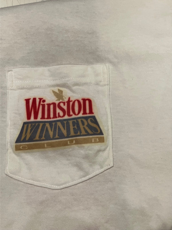 ヴィンテージ vintage 90's 90年代 DELTA  Winston WINNERS CLUB ウィンストン 企業モノ アートT ポケットTシャツ ポケT MADE IN USA アメリカ製 XL Tシャツ ホワイト LLサイズ 101MT-5185