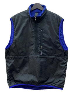 パタゴニア Patagonia PUFFBALL VEST パフボール ベスト ハーフジップ アウトドア 青 黒 ベスト ロゴ ブラック Sサイズ 104MT-2198
