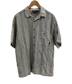 パタゴニア PATAGONIA 2000年製 00’s A/C Shirt  ACシャツ チェックシャツ シャドーチェック ポルトガル製 ORGANIC COTTON  52917 半袖シャツ グレー Mサイズ 101MT-4763