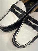 ジーエイチバス G.H.BASS Weejuns LARSON ラーソン ツートンカラー コイン ローファー 白 黒 BA11010H 001 メンズ靴 ローファー ブラック サイズ42 101sh-2090