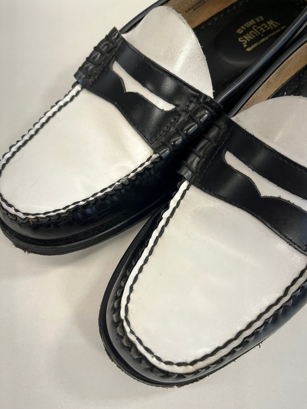 ジーエイチバス G.H.BASS Weejuns LARSON ラーソン ツートンカラー コイン ローファー 白 黒 BA11010H 001 メンズ靴 ローファー ブラック サイズ42 101sh-2090