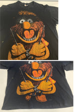 ヴィンテージ vintage 90's 90s EURO Hanes セサミストリート アニマル ブラックアウト  black out sesame street animal  Tシャツ ブラック Lサイズ 101MT-3730