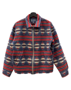 ケンゾー KENZO WOOL JACKET ウール ジャケット 北斎タグ ネイティブ柄 ジップアップ アウター KHJ-229 ジャケット 総柄 マルチカラー Fサイズ 104MT-2321