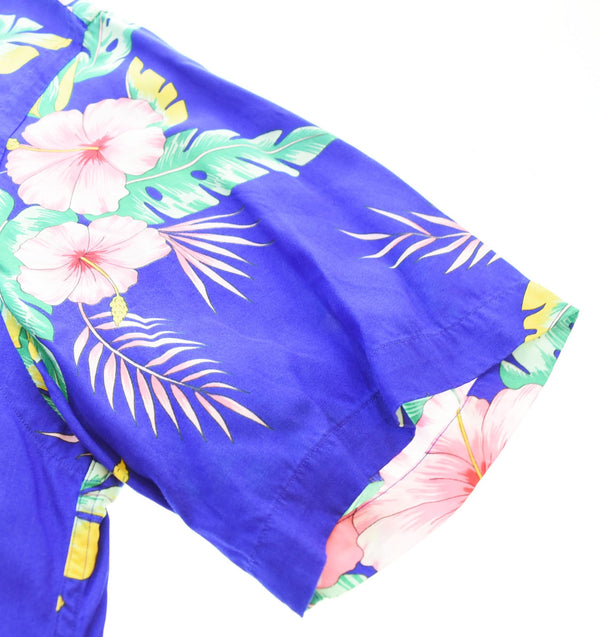 ラルフローレン RalphLauren Polo Ralph Lauren 開襟 オープンカラーシャツ アロハシャツ XLT 半袖シャツ ブルー 103MT-2663