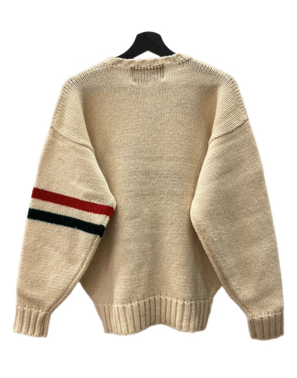 チャップス CHAPS 80s LOGO SWEATER ロゴ セーター 水兵 兵隊タグ ニット 厚手 CRL Ralph Lauren 白 セーター ロゴ ホワイト Lサイズ 104MT-2297