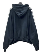 バレンシアガ BALENCIAGA 22AW × adidas アディダス Hoodie Large Fit ラージ フィット プルオーバー パーカー フーディ 刺繍 黒 729322 TNVN2 パーカ ロゴ ブラック Lサイズ 104MT-1646