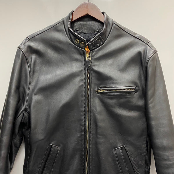 【曜日割引対象外】 ハーレーダビッドソン HARLEY-DAVIDSON シングル ライダースジャケット ジャケット ブラック 38サイズ 201MT-4500 VB
