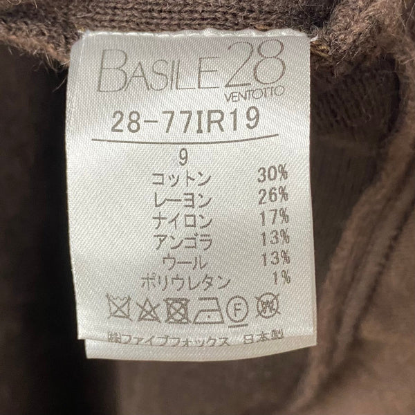 バジーレ28 BASILE28 コネクションニットジップアップカーディガン 28-77IR19 カーディガン ブラウン 201LT-343