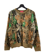 シュプリーム SUPREME 22AW Trebark Camo Sweater ツリーバーク カモ セーター カモフラ クルーネック ニット 茶 セーター カモフラージュ・迷彩 ブラウン Mサイズ 104MT-1258